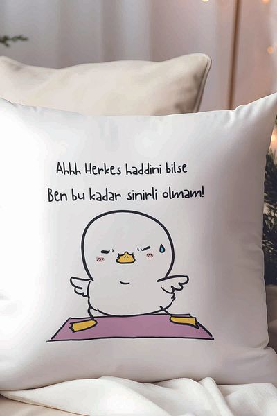 qoeuyl boutique I'M Not This Annoyed if Everyone Knows My Limit Printed Funny Gift Fiber Satin Decorative Pillow