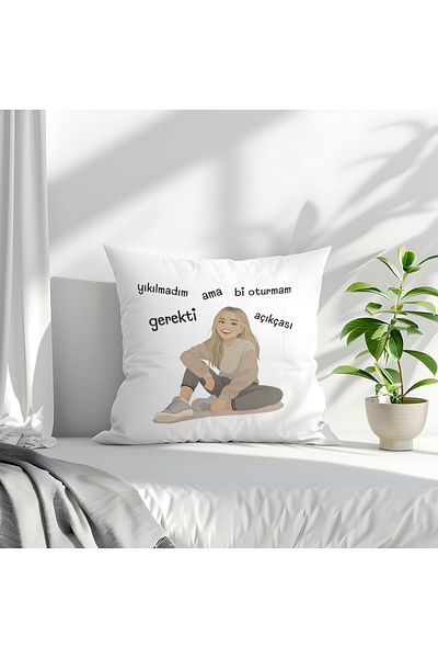 qoeuyl boutique I'M Not Falling Apart but I Needed to Sit Bi Printed Funny Gift Fiber Satin Decorative Pillow