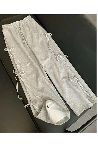 DEEFWEAR Y2K Ribbon Detail Knitted Trousers Tracksuit