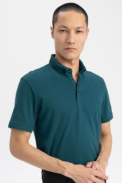 DeFacto Slim Fit Slim Fit Short Sleeve Basic Plain Polo T-Shirt T5259Az23Sp