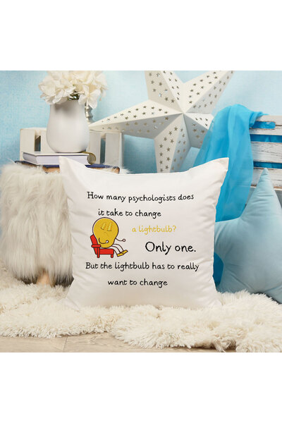 qoeuyl boutique Psychologist Lightbulb Baskılı Psikolog Hediyelik Elyaf Saten...