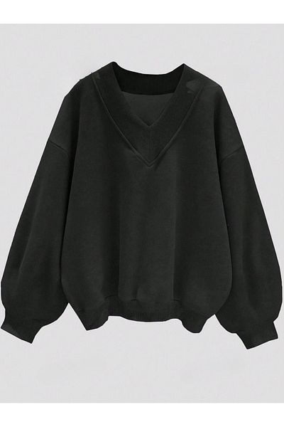CLAYES V-Neck Oversize Women's Sweatshirt