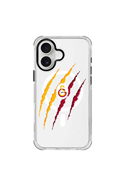 Galatasaray iPhone 16 Uyumlu Galatasaray Aslan Pençe Magsafe Lisanslı Telefon Kılıfı