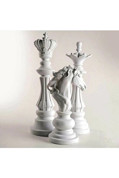 Dekoromi Dekoratif Satranç Taşı Biblosu Seti 32x12  CM 3 PARÇA
