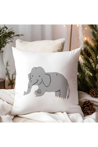 qoeuyl boutique Slatki slon Štampano Poklon vlakno saten Dekorativni jastuk