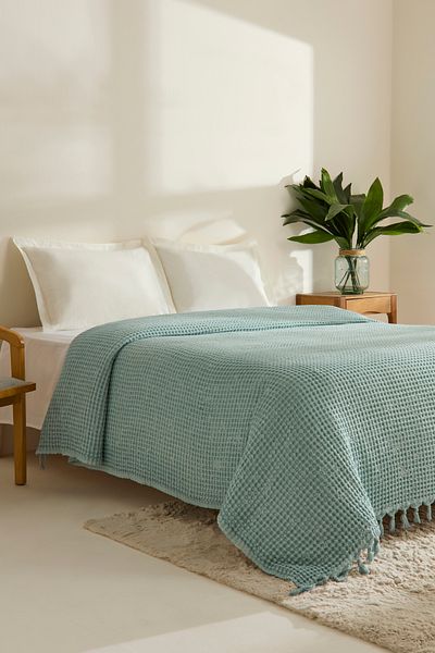 Karaca Home Mady 100% Cotton Waffle Double Single Pique Blue