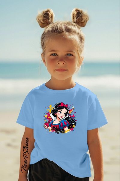 New Shine 1 tricou este un cadou pentru achiziții de 6 și mai sus în coș - Tricou pentru copii oversize cu imprimeu Snow White