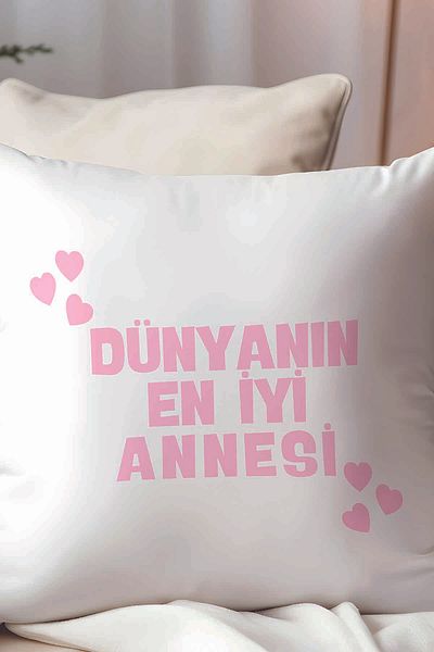 qoeuyl boutique World's Best Mother Printed Mother's Day Gift Fiber Satin Decorative Pillow