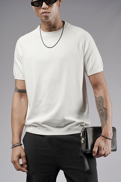 Butik TREND WE Crew Neck Raglan Sleeve Regular Fit κοντομάνικο πλεκτό T-shirt