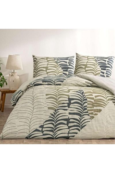 Taç Double bed linen 100% cotton ranforce, leaf design, Taç, Ella