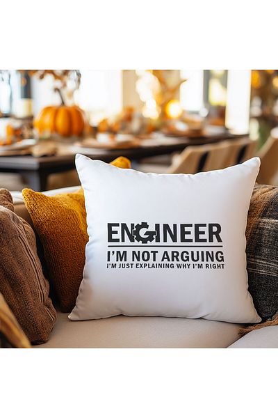 qoeuyl boutique I'M Not Arguing Explaining Why I'M Righth Printed Engineer Gift Fiber Satin Decorative Pillow