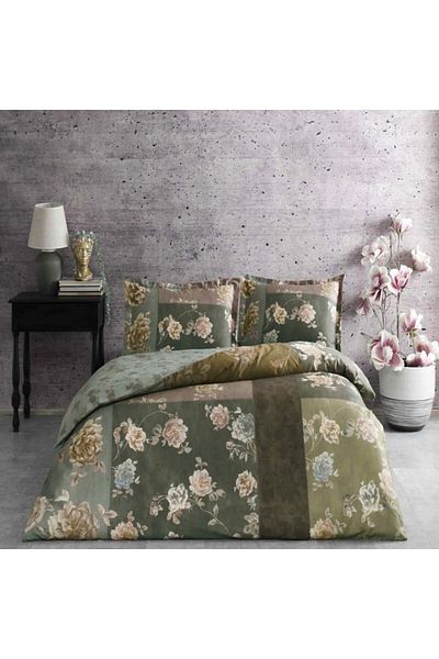 Taç Double bed linen, 100% satin cotton, floral pattern, TaçMako-Satin, Lavinia