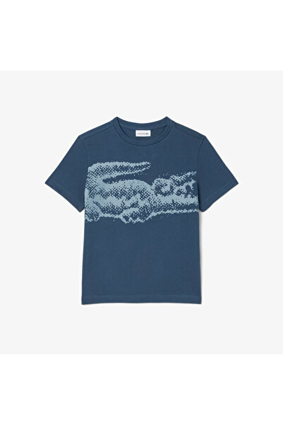 Lacoste Çocuk Bisiklet Yaka Baskılı Lacivert T-Shirt