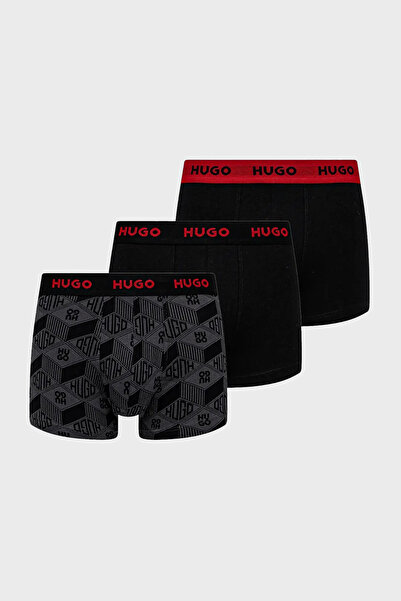 HUGO Desenli Streç Pamuklu 3 Pack Boxer Erkek BOXER 50532550 986