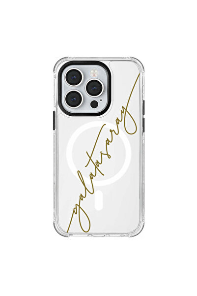 Galatasaray iPhone 14 Pro Uyumlu Galatasaray El Yazı Magsafe Lisanslı Telefon Kılıfı