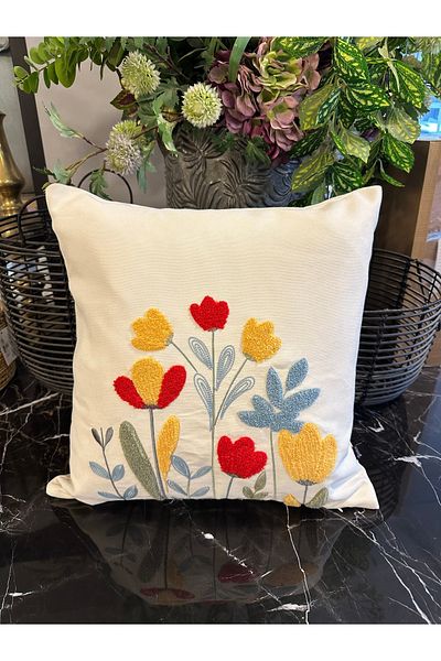 la lune home Sapphire Embroidery Throw Pillow Special Series 45X45
