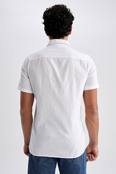 DeFacto Slim Fit Basic Short Sleeve 100% Cotton Shirt R1706az23sm