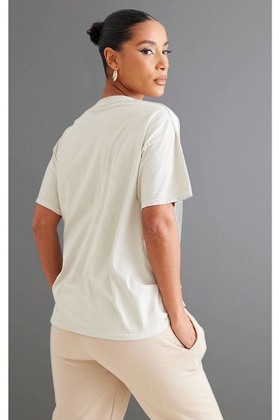 DUBU BUTİK Tricou Hope Oversize Mink - Imprimat Oversize