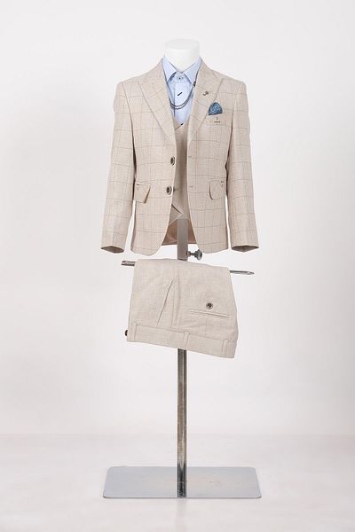 Doctor junior Boy's Checkered Suit - Shirtless /mnvs2286