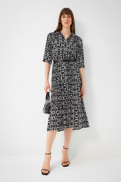DeFacto Rochie midi cu jumătate de mânecă cu guler cămașă Z8005az23sp