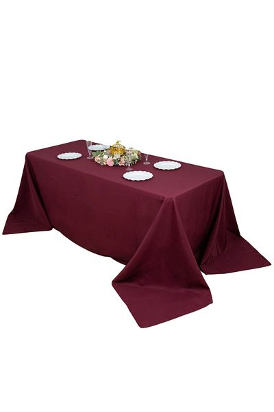 Kotonia Home Față de masă - 180x300 cm, satin damasc Deluxe, 100% bumbac, vișiniu