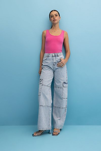 DeFacto Slim Fit Slim Fit Decolteu în U Basic Solid Tank Top I1059az23sm