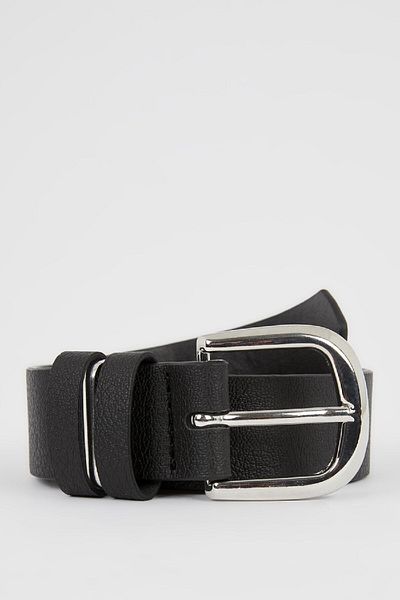DeFacto Dámský opasek Jean Belt z umělé kůže s obdélníkovou přezkou W3612azns