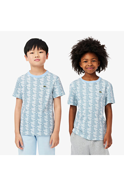 Lacoste Çocuk Bisiklet Yaka Monogram Mavi T-Shirt