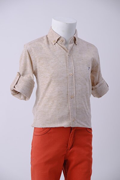 Doctor junior Cămașă sport din in pentru băiat cu guler judecător