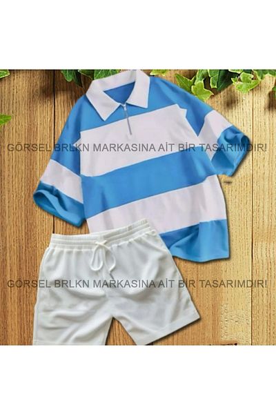 BRLKN Unisex Summer Polo Neck T-Shirt - Shorts Set