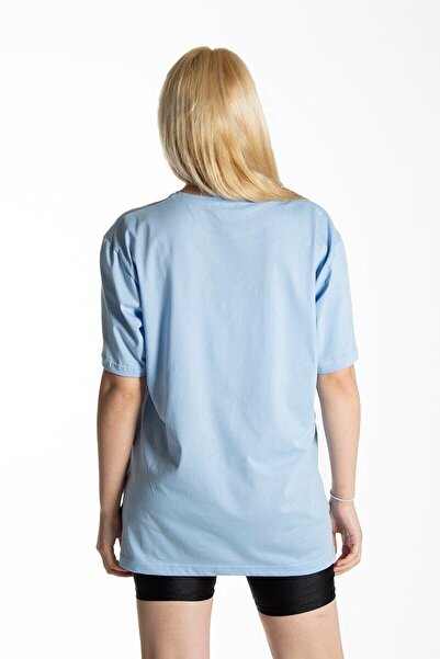DUBU BUTİK Cool Bear T-shirt - Μπλουζάκι με κοντό μανίκι με λαιμόκοψη σε γαλάζιο στάμπα