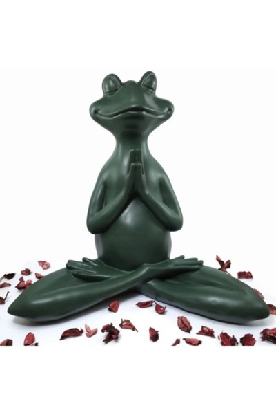 Dekoromi Dekoratif Yogacı Kurbağa Heykeli  Bilbo