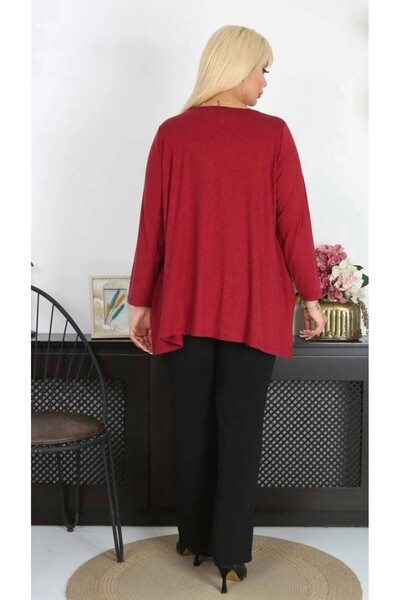 MODA Slit Casual Wool Viscose Large Size Tunic