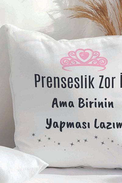 qoeuyl boutique Princessship Difficult Business but Someone Needs to Do It Printed Funny Gift Fiber Satin Decorative Pillow
