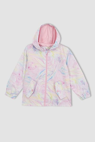 DeFacto Baby Girl Water Repellent Patterned Hooded Coat Z1349a223sp