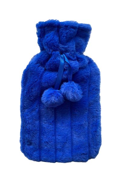 Sia Warm Water Bag with Pompon Blue 26X17X2Cm 750ml