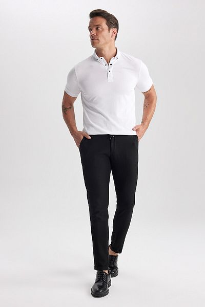 DeFacto Slim Fit Slim Fit Kurzarm Basic Plain Polo T-Shirt T5259az23sp