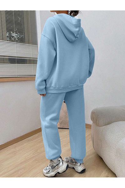 CLAYES Σετ αθλητικής φόρμας Baby Blue Fetch - Printed Oversize Hooded Raised