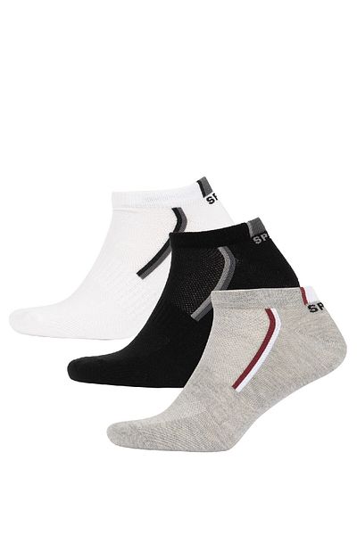 DeFacto 3-teilige Baumwoll-Booties-Socken für Herren Z7250azns