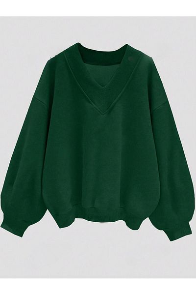 CLAYES V-Neck Oversize Women's Sweatshirt