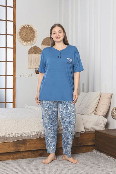 Asel Plus Size Lycra Combed Cotton Pajama Set