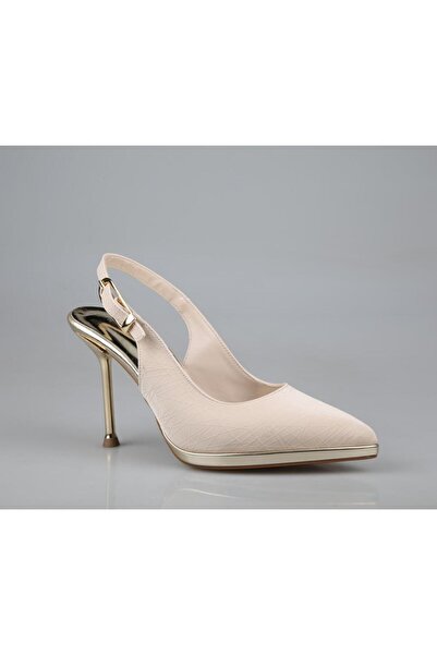 FELES 038-P2533 حذاء بكعب نسائي بلون البشرة