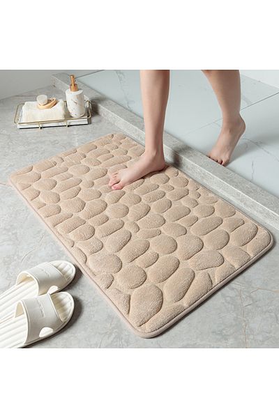 Choice 40cmx60cm G003c Foot Mat Coral Fleece Floor Mat Household Memory Foam Embroidered Bathroom Thickened