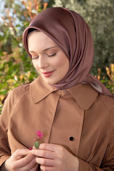 Levidor Μεταξωτό μαντίλι Dusty Rose διπλής όψης