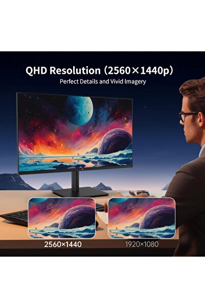 KTC شاشة IPS مقاس 27 بوصة QHD (2560x1440) 100 هرتز - 100% Gamut، 123% sRGB، FreeSync وG-Sync، Blue Light Fil