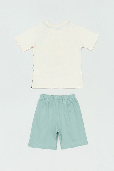 Fulla Moda Game Text Printed 2 Piece Boy's Shorts Suit