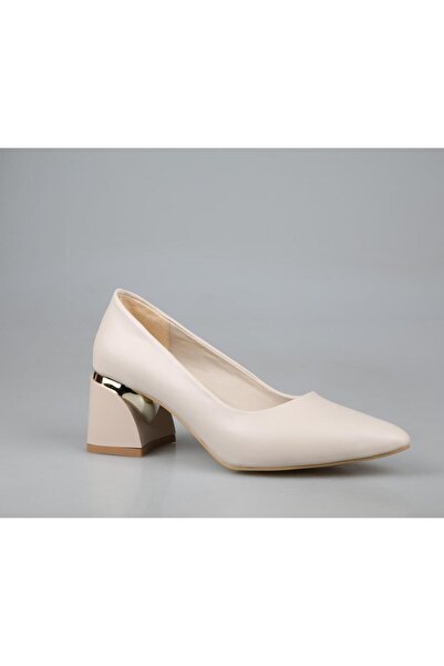 FELES 090-B05025 حذاء بكعب نسائي بلون البشرة