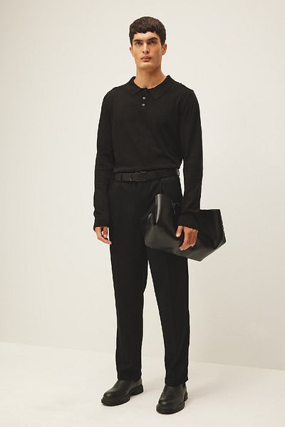 DeFacto Pulover de tricotaj negru slim cu gât polo - Y0902az23au