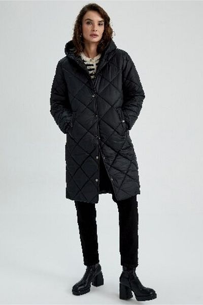 DeFacto Windproof Hooded Parka - Water Repellent, Snap Detail, Quilted A3416Ax23Sp