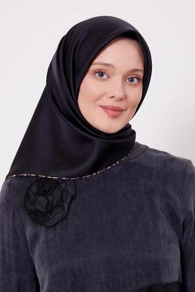 Levidor Μαύρο μεταξωτό μαντήλι Twill